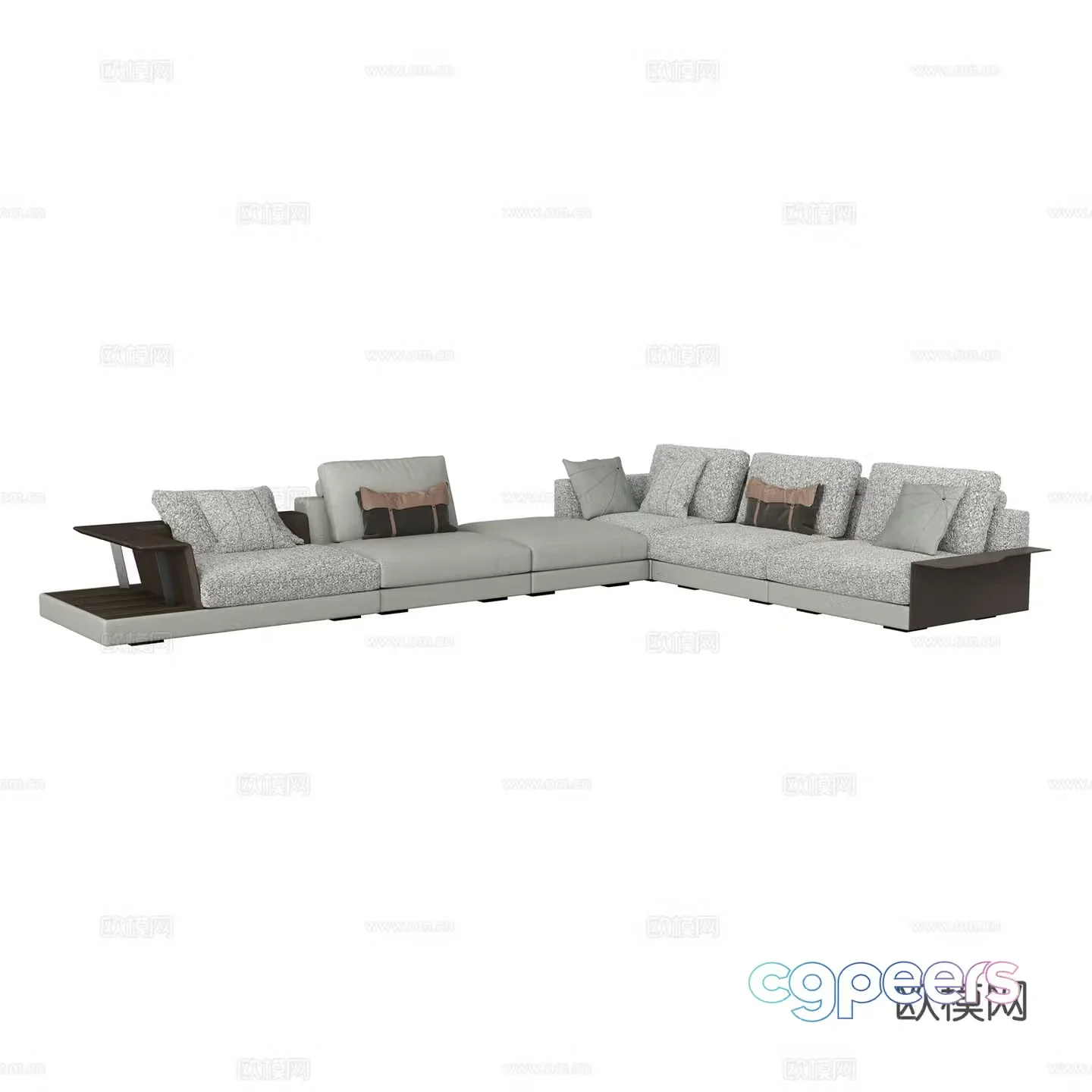 Modern L shaped sofa corner sofa 3d model