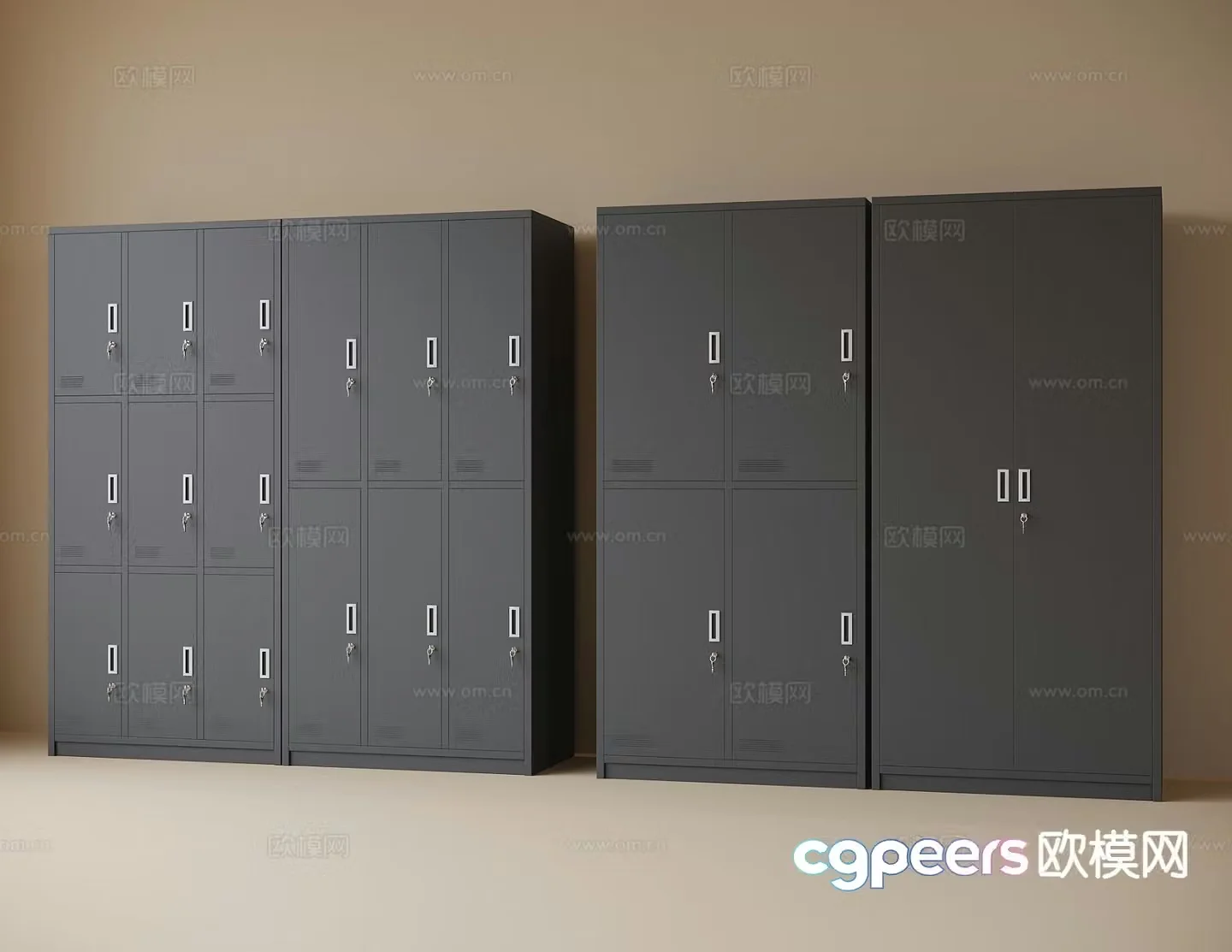 Modern iron file cabinet locker information cabinet 3d model