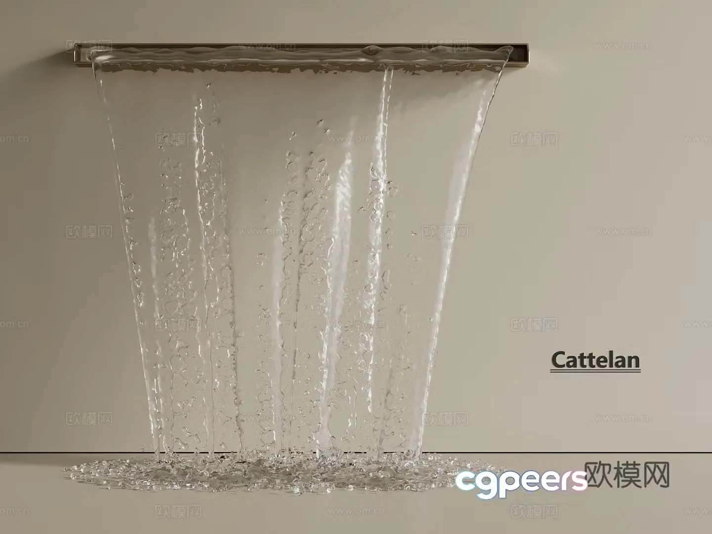 New Chinese style modern water curtain device waterscape water curtain water splash waterfall waterfall 3d model