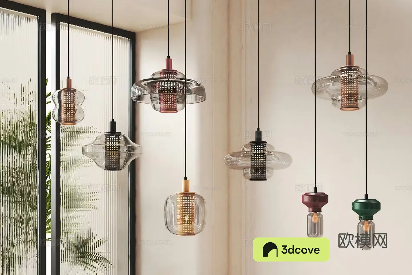 Modern glass chandelier