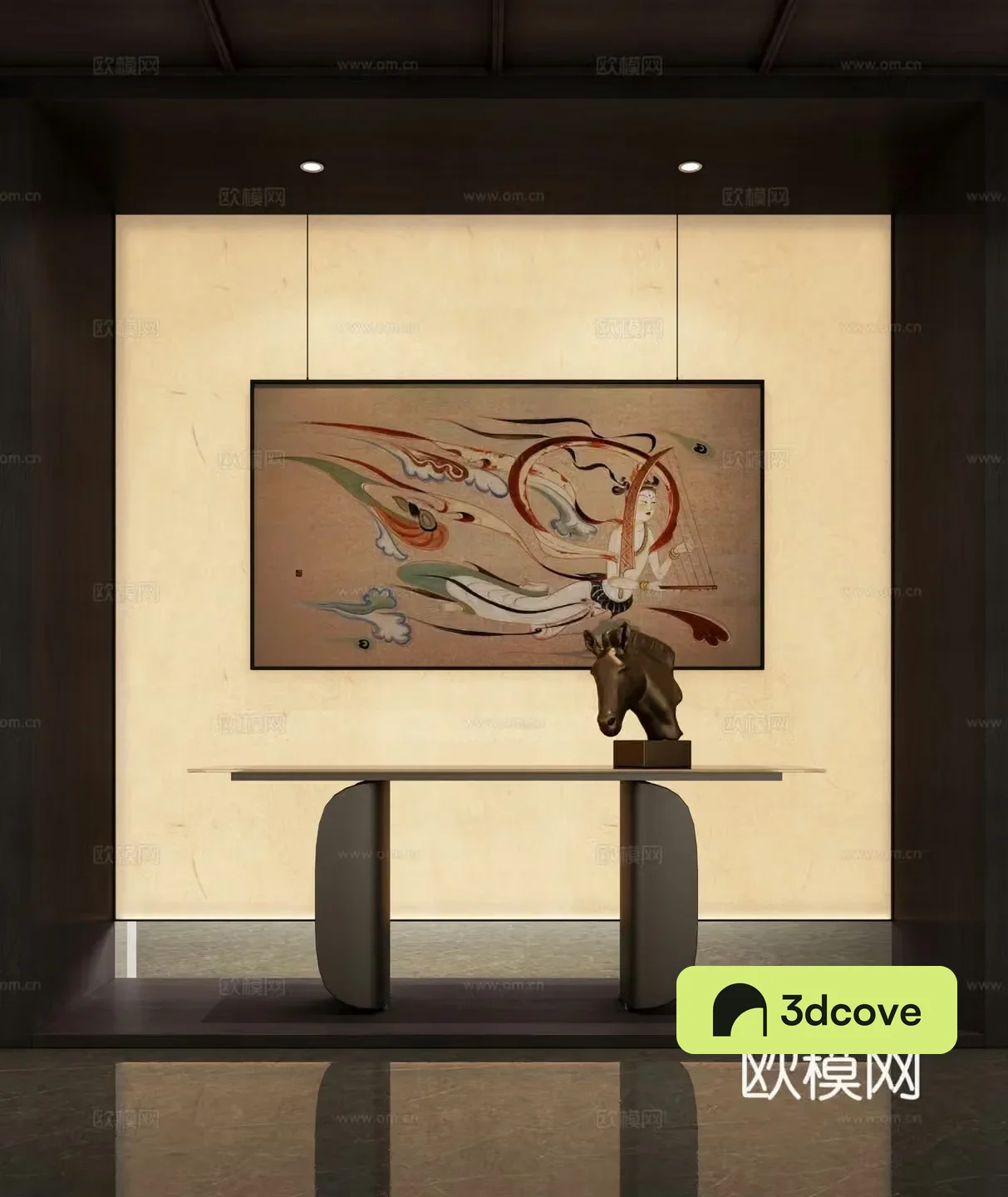Modern light luxury entrance hall entrance table end viewing platform