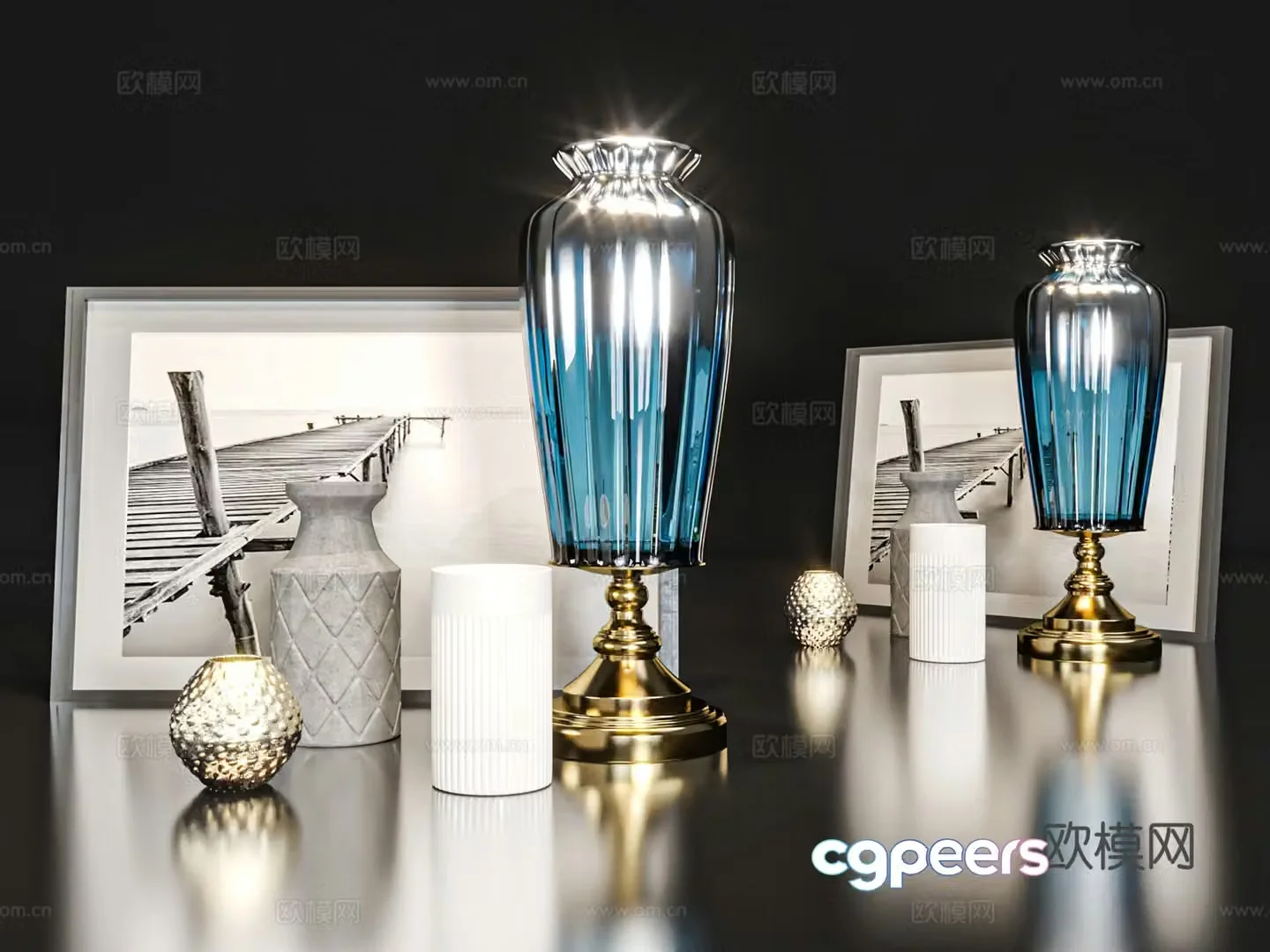 Light luxury decorations table decorations paintings handicrafts 3D models