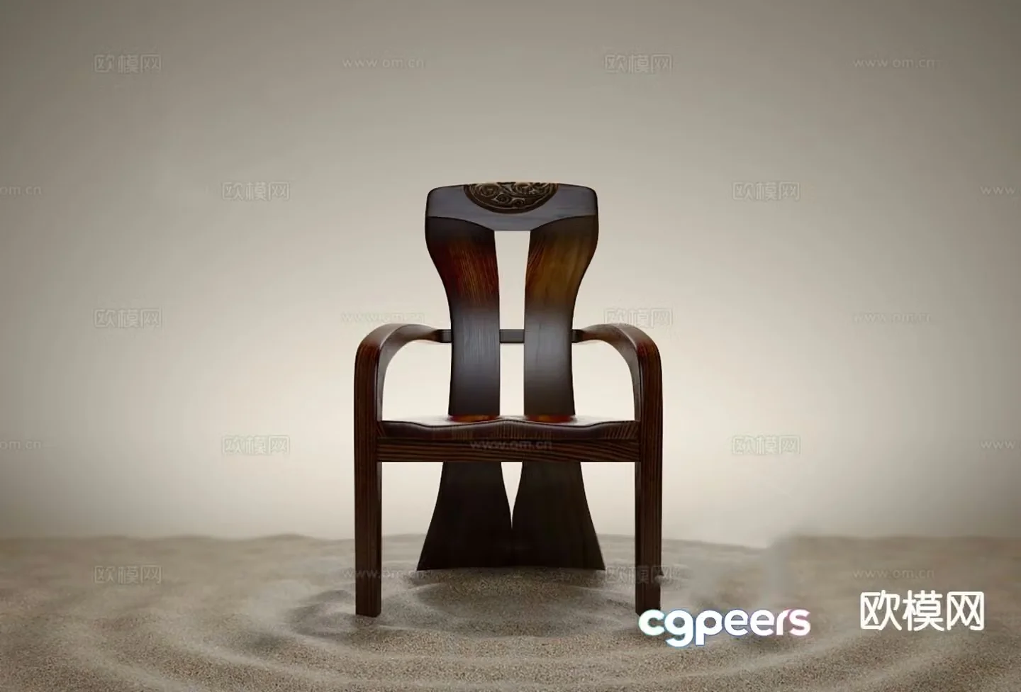 Single chair leisure chair dining chair Taishi chair 3d model