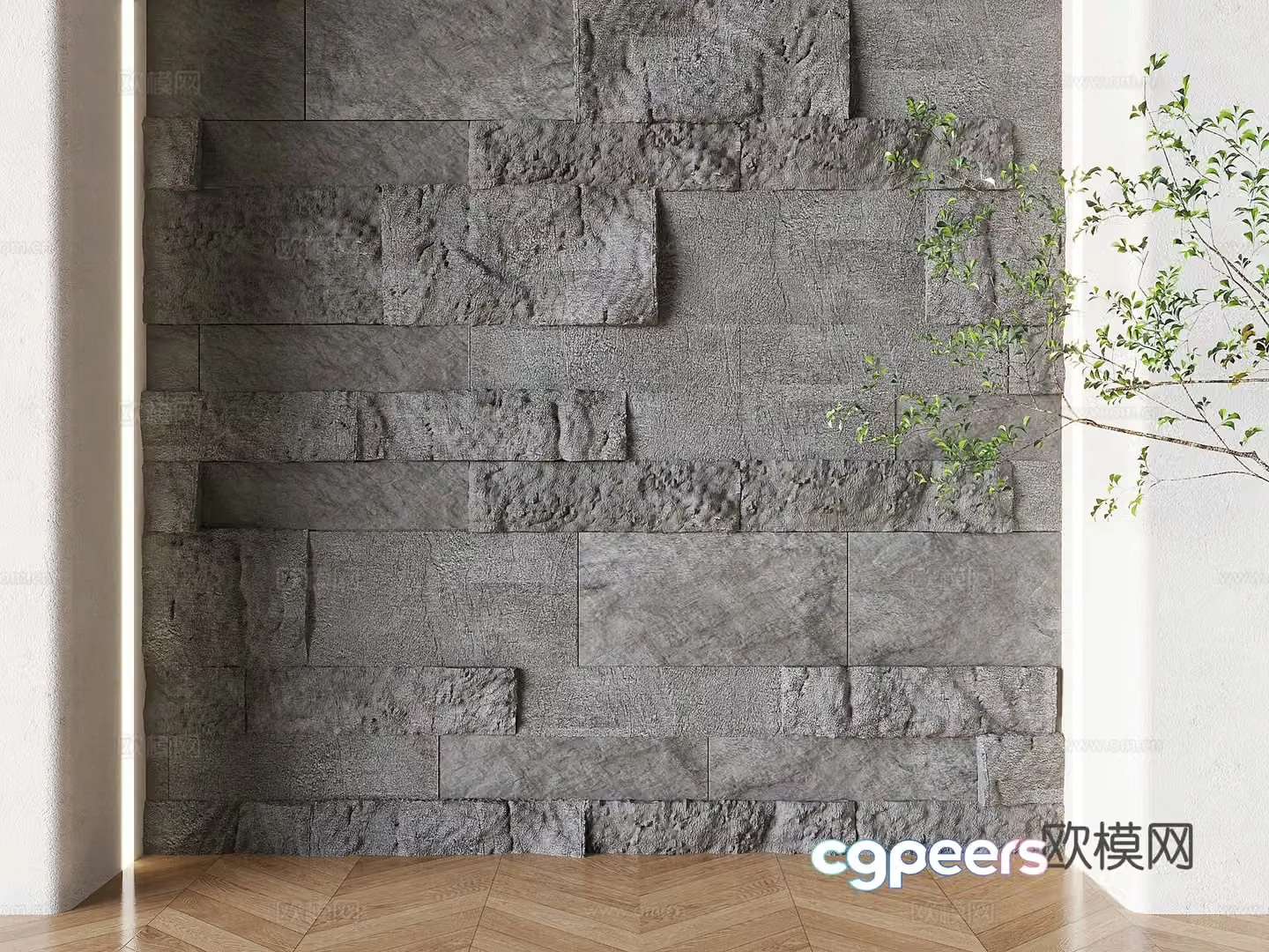 pu stone background wall matte stone wall rock background wall 3d model