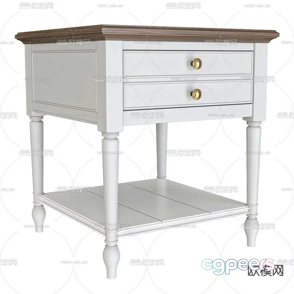 American bedside table 3d model
