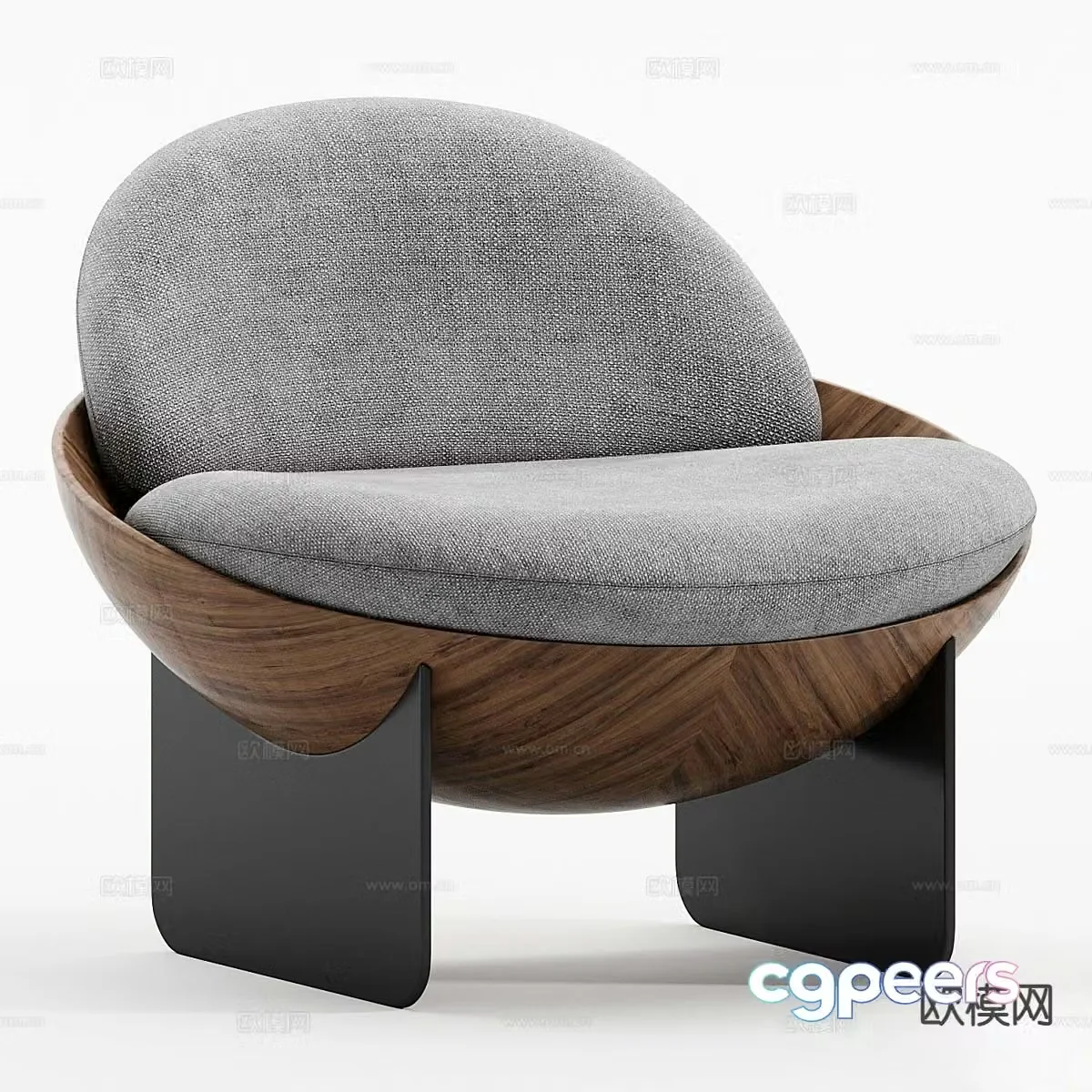 Italian style leisure chair sofa chair 3d model