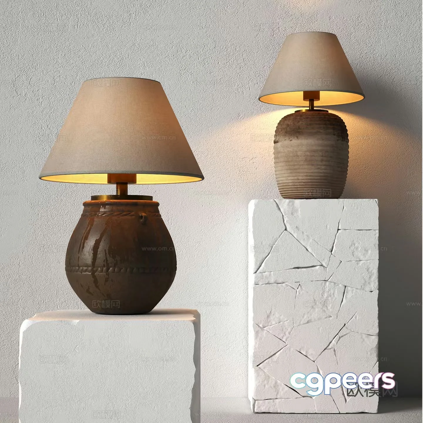 Wabi-sabi desk lamp 3d model