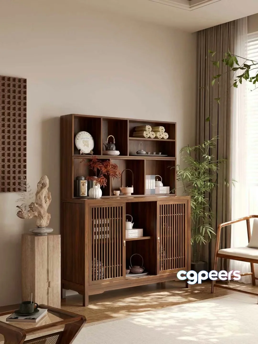Wooden Cabinet 3D Model – 4374 – VRAY Render