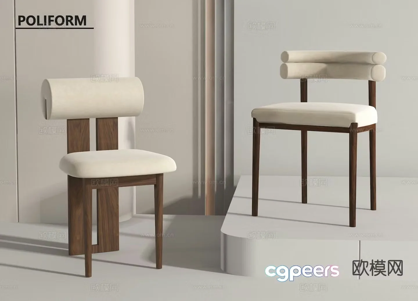 Medieval style chair dining chair 3d model