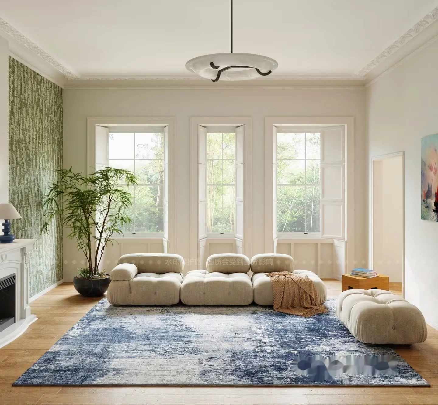 Modern Living Room 3D Model – 1350 – VRAY Render