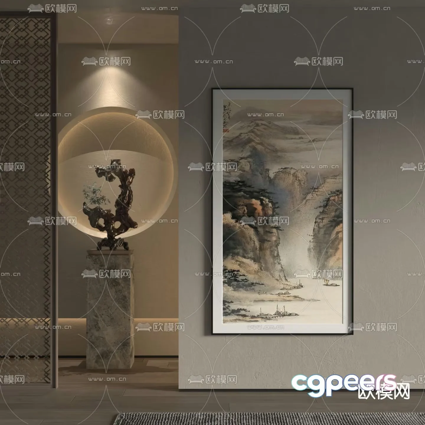 Modern Art Gallery 3D Model – 19109 – VRAY Render