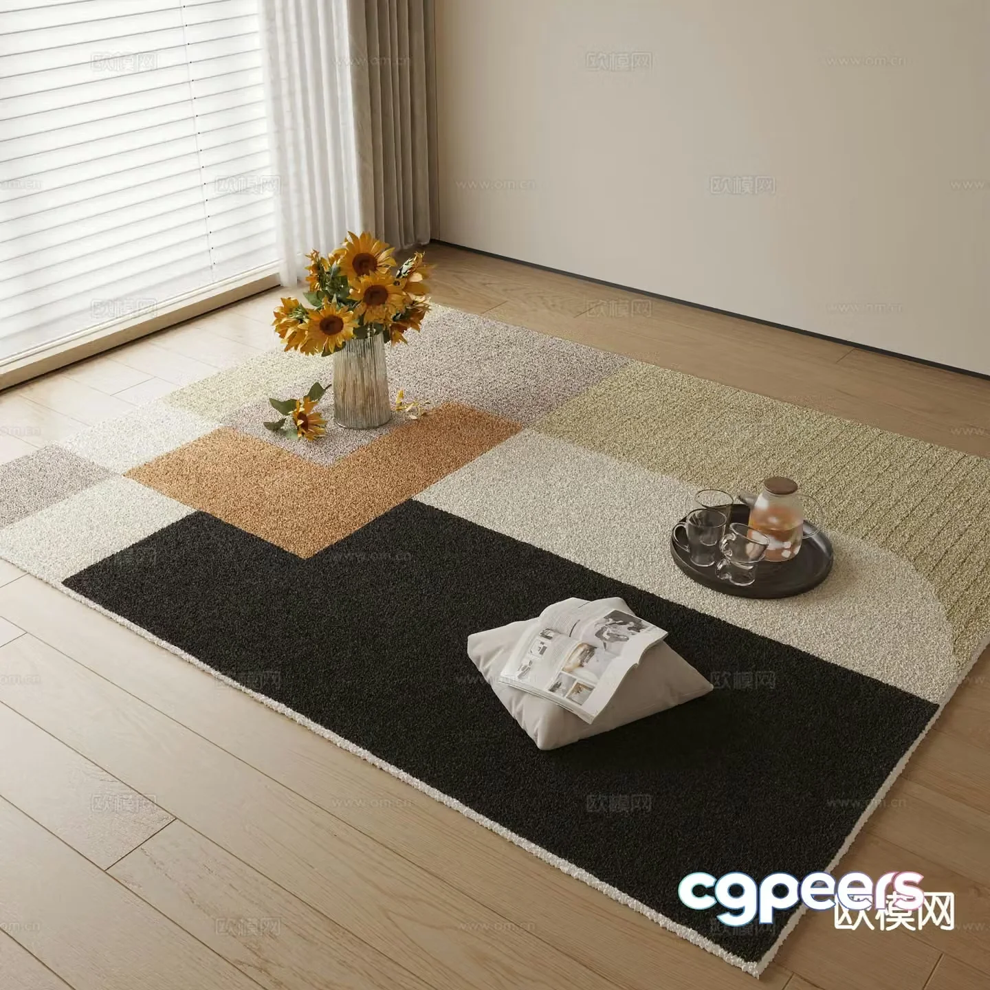 Modern geometric carpet 3d model