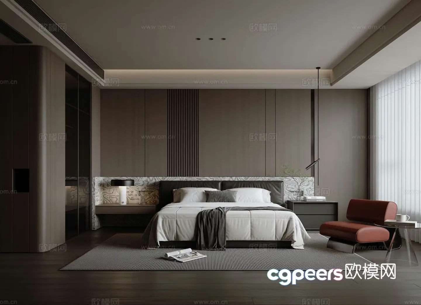 Modern Italian bedroom 3d model