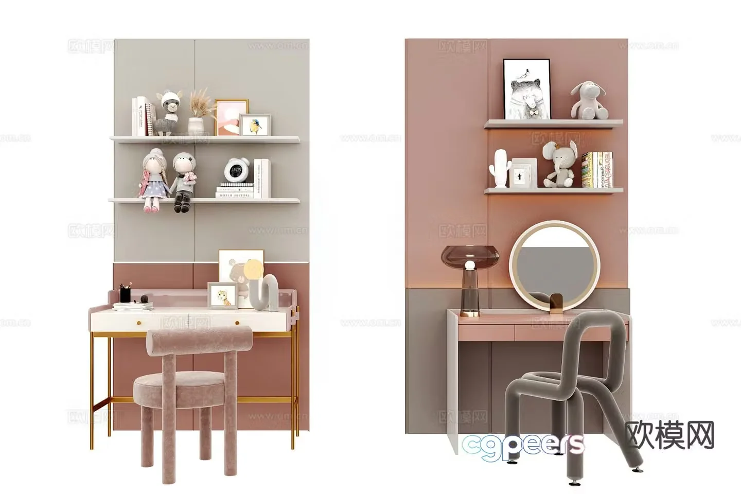 Modern children’s desk chair 3d model