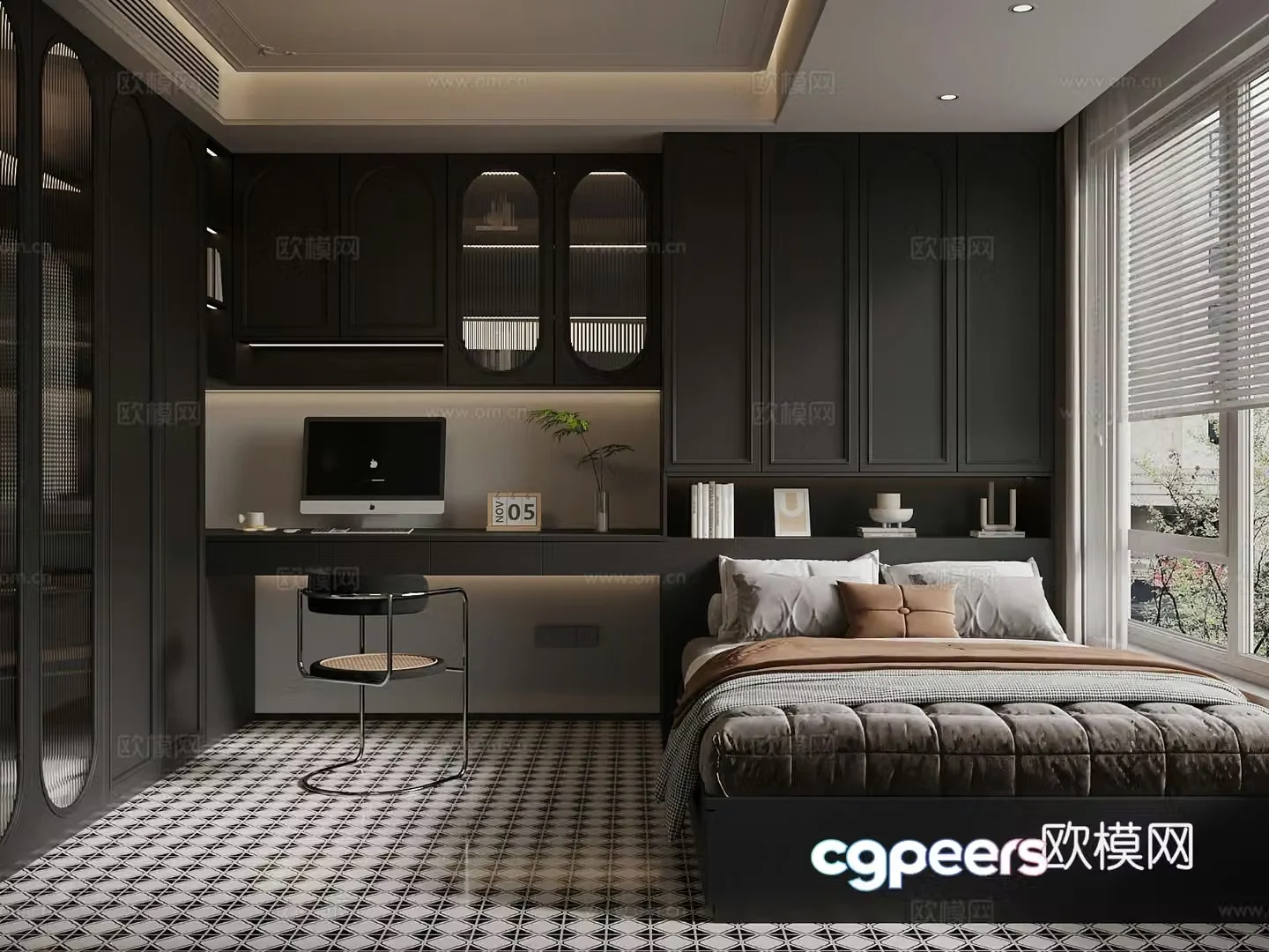 Tatami bedroom French bedroom 3d model