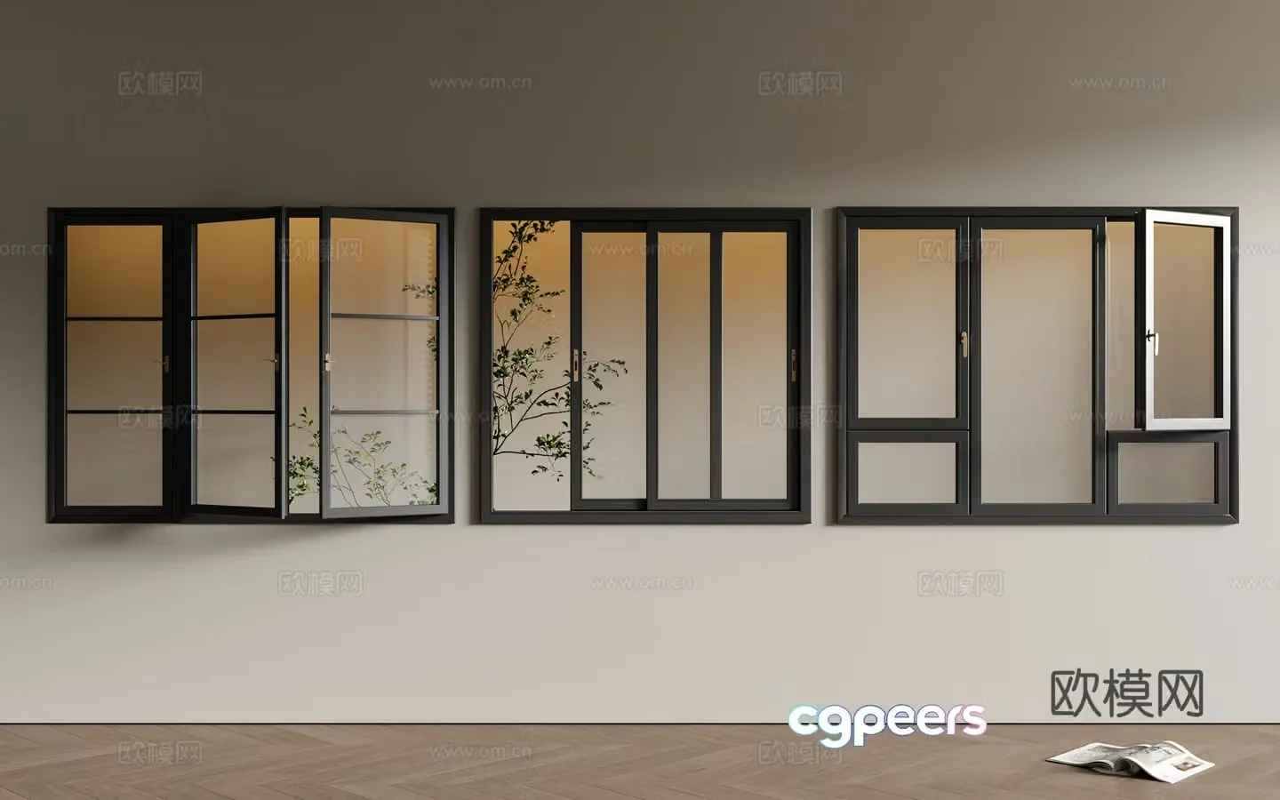 Modern window casement window sliding window 3d model