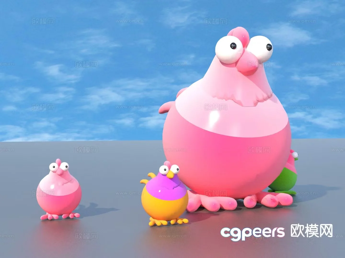 Cartoon toys animal doll 3d model