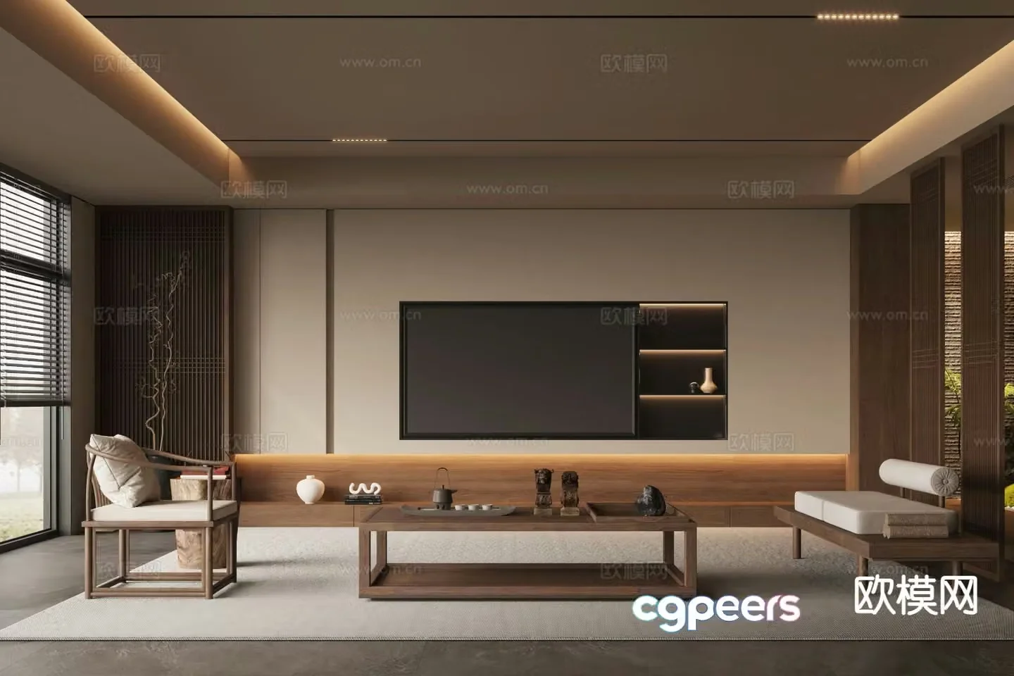New Chinese Song style living room 3D model