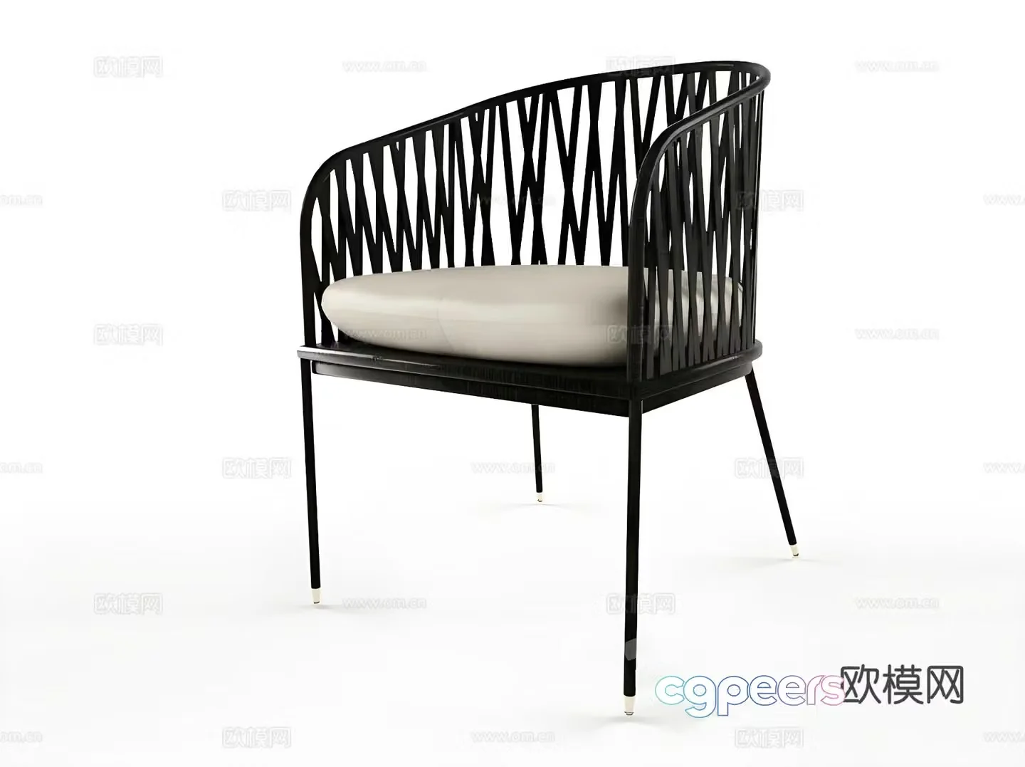 Modern rattan chair outdoor chair 3d model