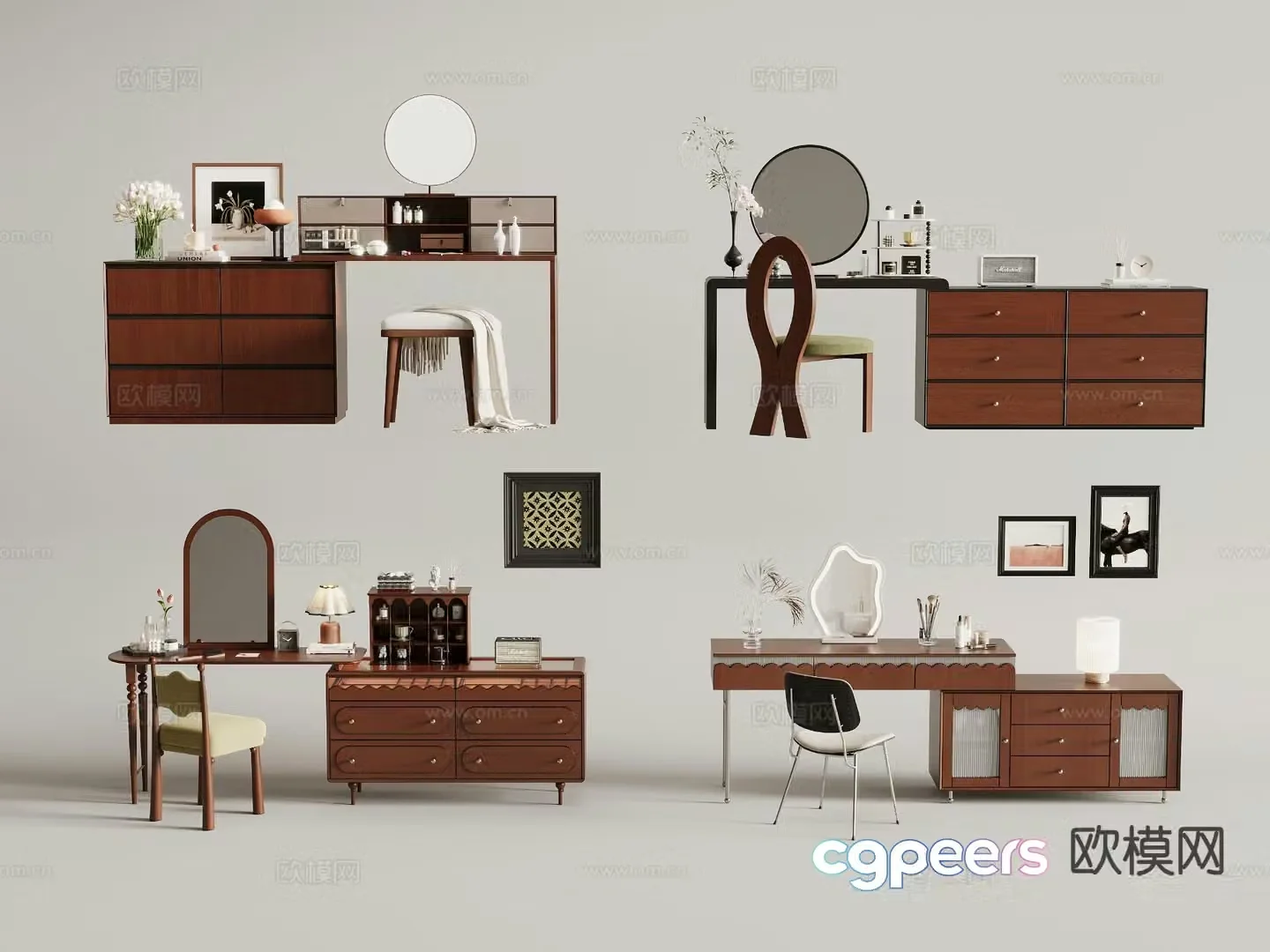 Medieval style dressing table dressing table 3d model