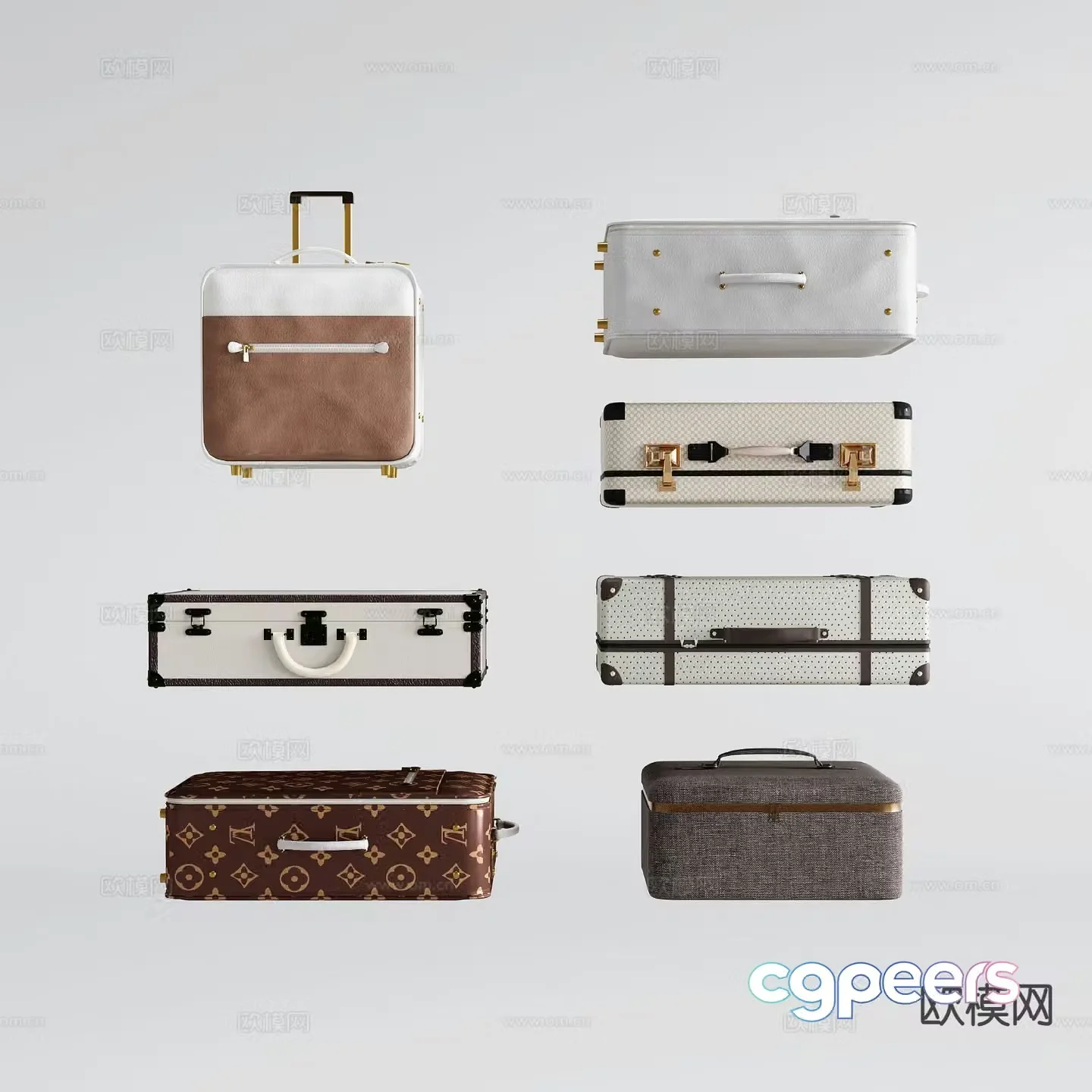 Modern suitcase luggage suitcase travel suitcase trolley case 3d model