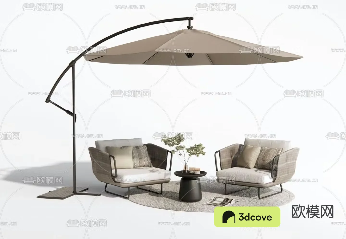 Outdoor sofa rattan sofa parasol