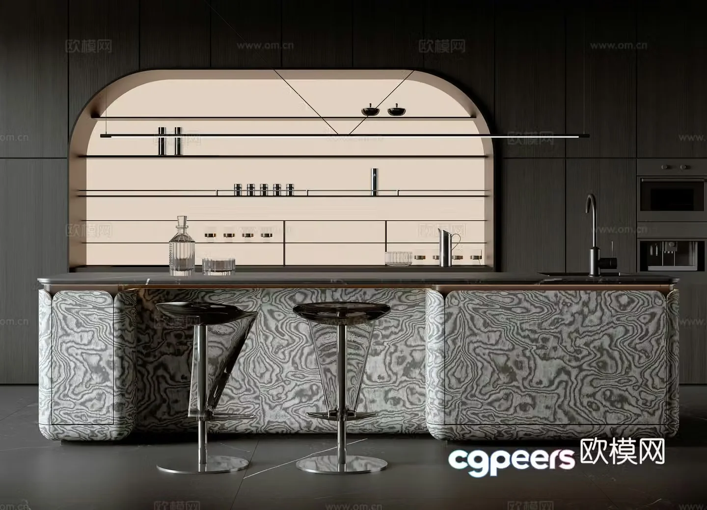 Modern Italian bar 3D model