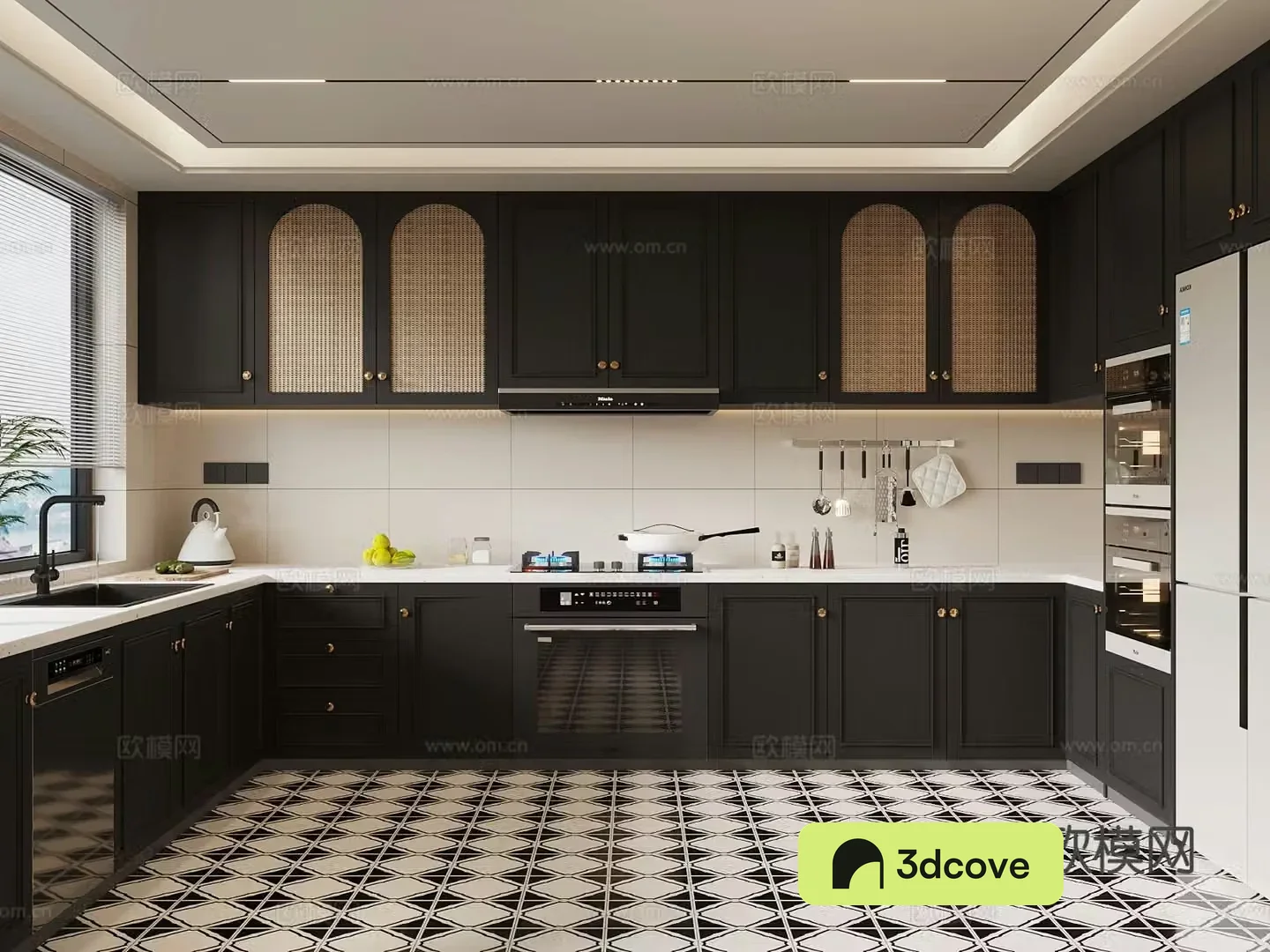 French kitchen refrigerator kitchen utensils stove