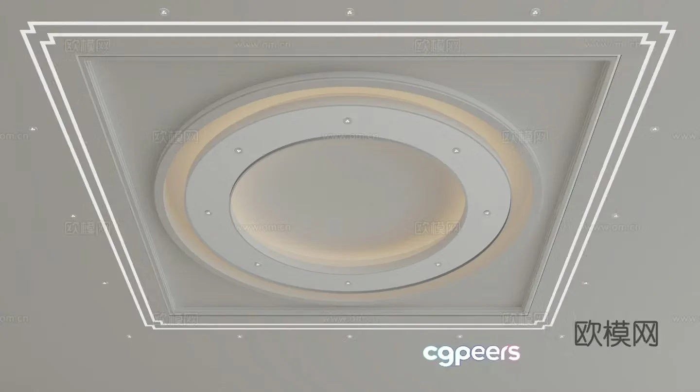 New Chinese style ceiling 3D model