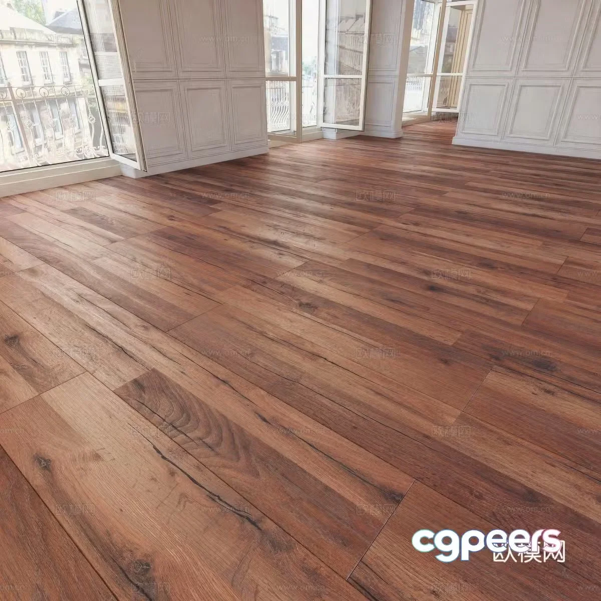 Medium wood floor American wood floor Dark wood floor Retro wood floor 3d model
