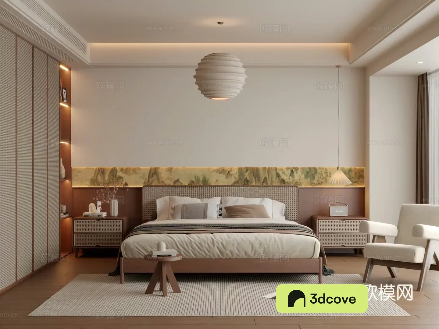 Wasabi Middle Style Bedroom 3D Model