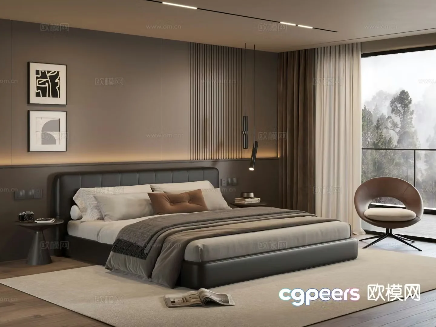 Italian style bedroom master bedroom 3d model