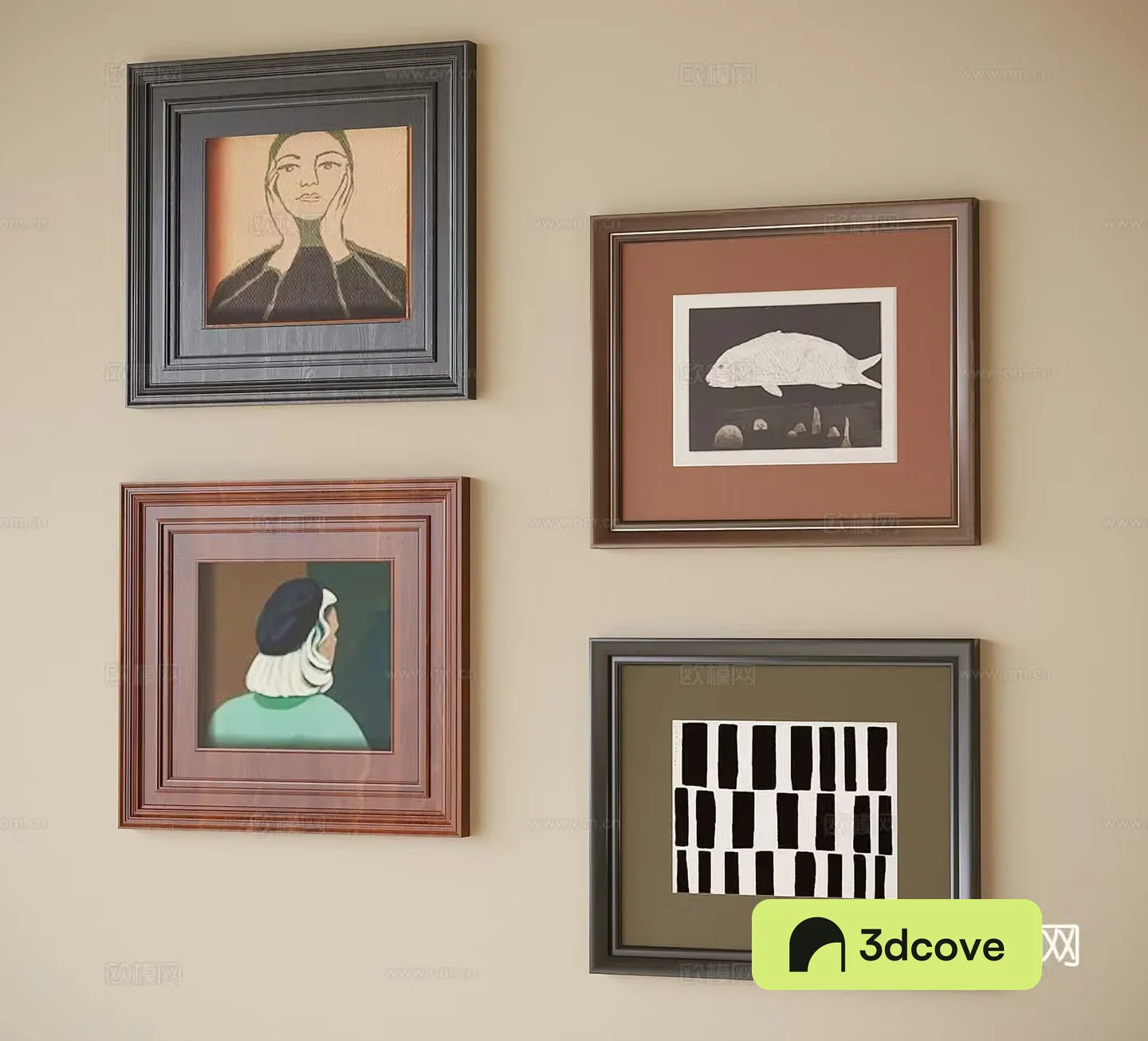 French painting combination photo wall bedside painting