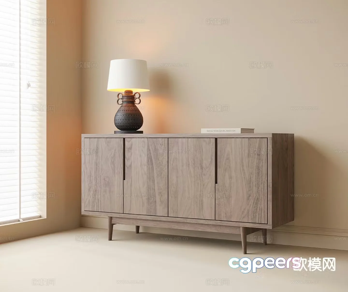 Wabi-sabi entrance cabinet side cabinet 3D model