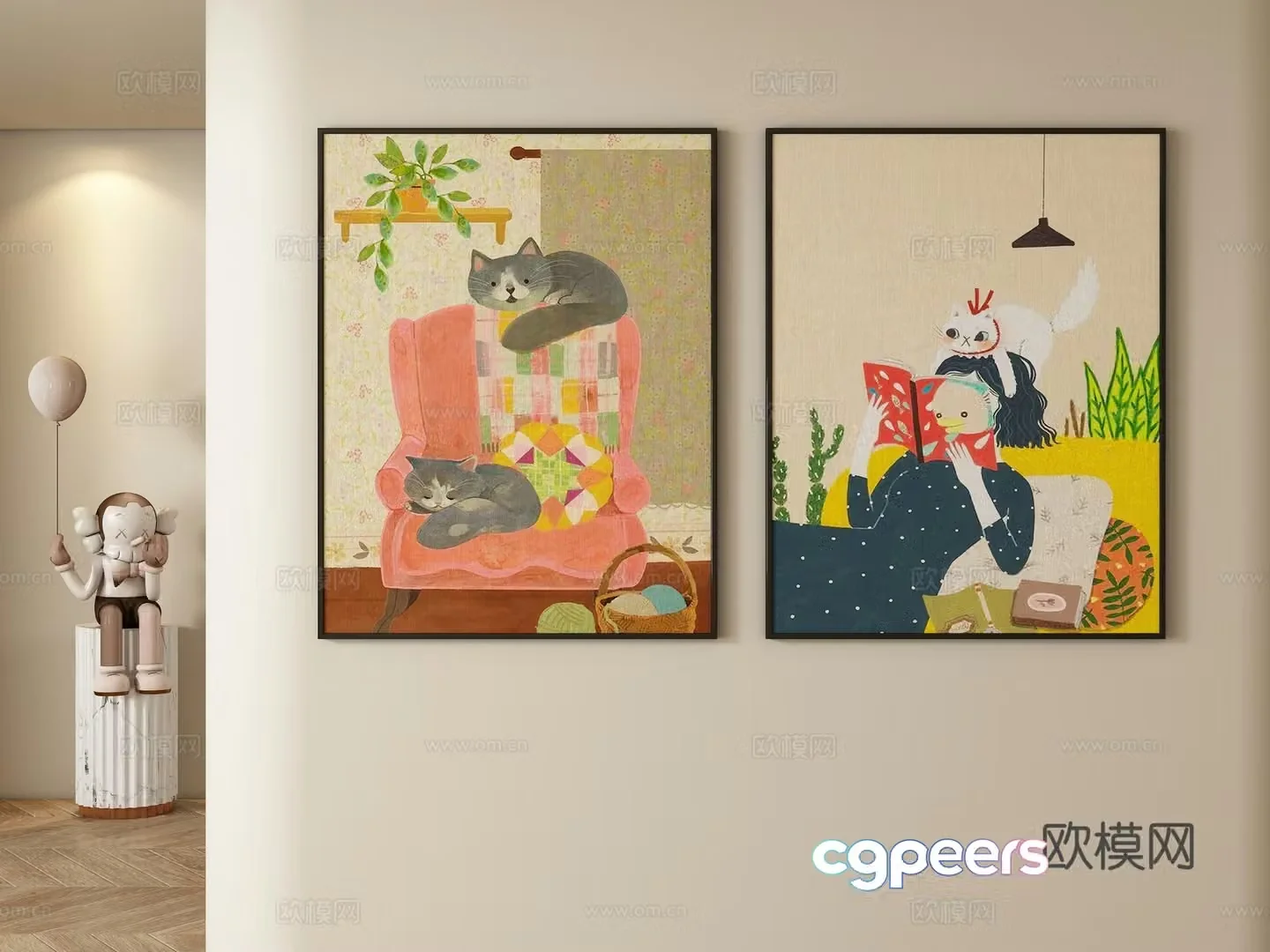 Decorative painting Hanging painting 3d model
