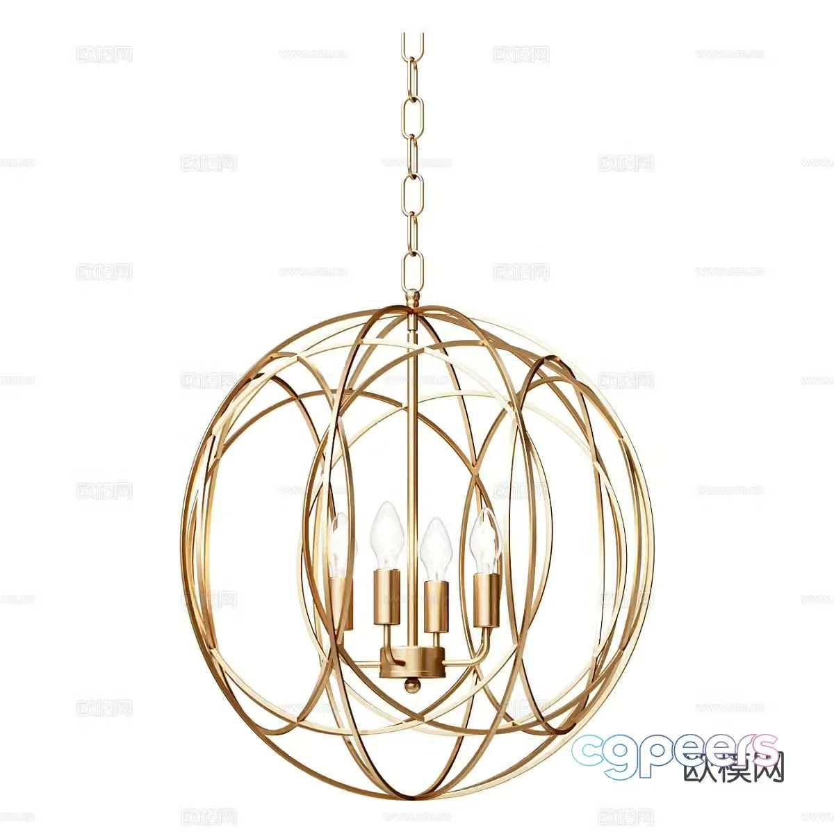 Light luxury chandelier art chandelier 3d model