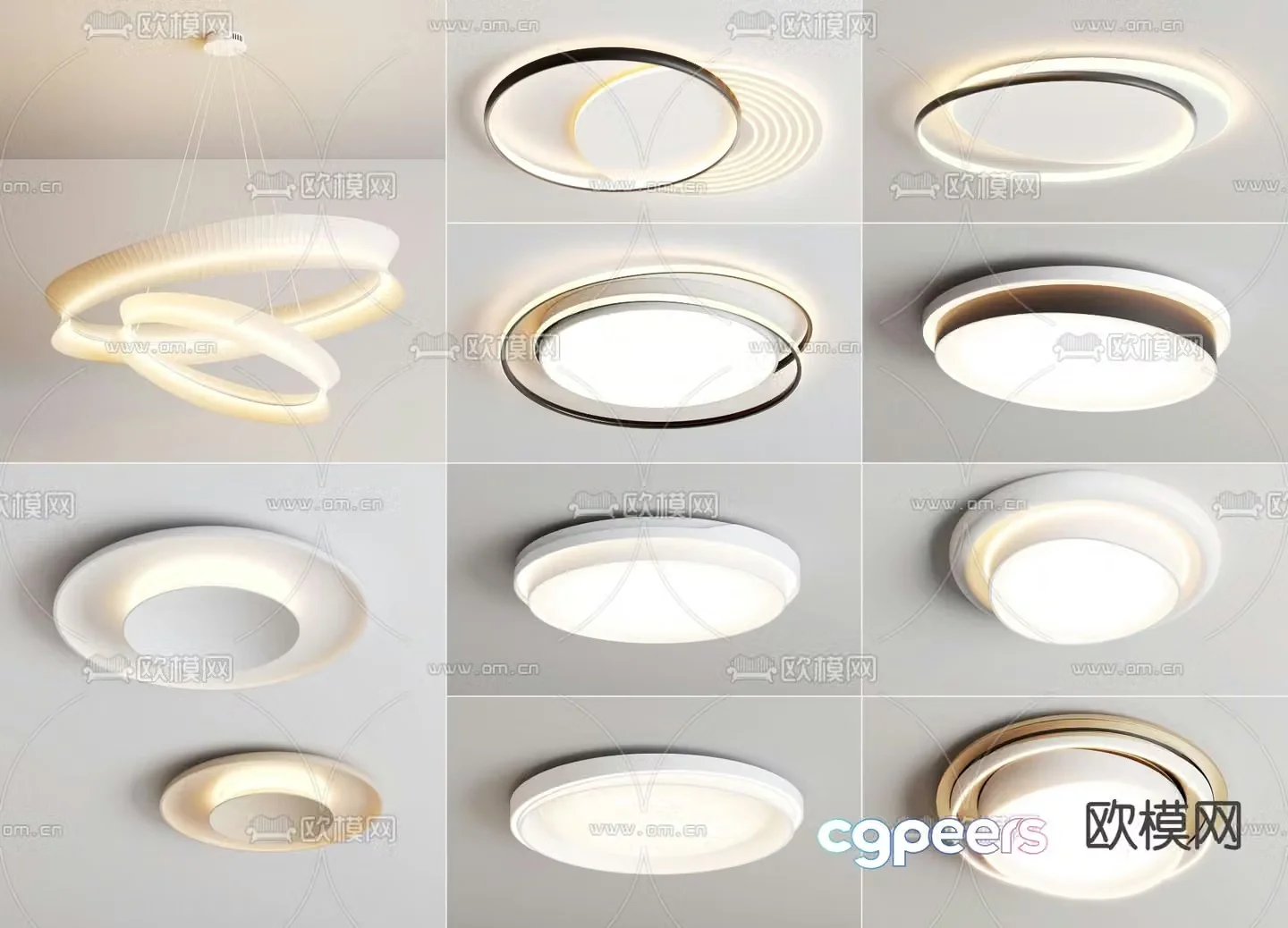 Round ceiling lamp bedroom lamp 3d model
