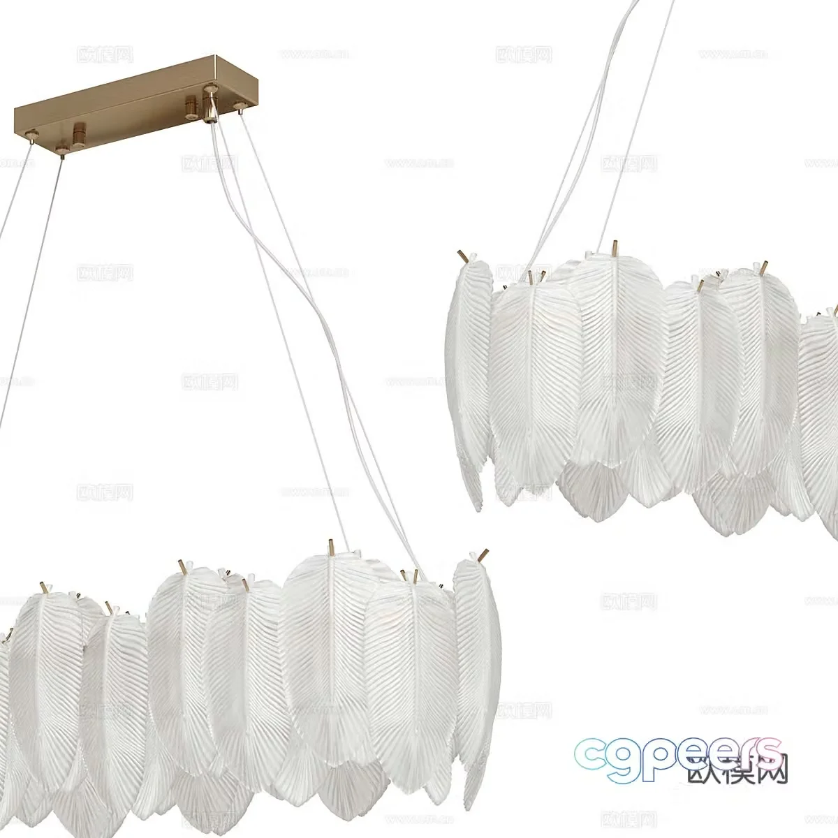 Modern simple light luxury chandeliers chandeliers simple chandeliers restaurant chandeliers glass chandeliers lamp 3d model