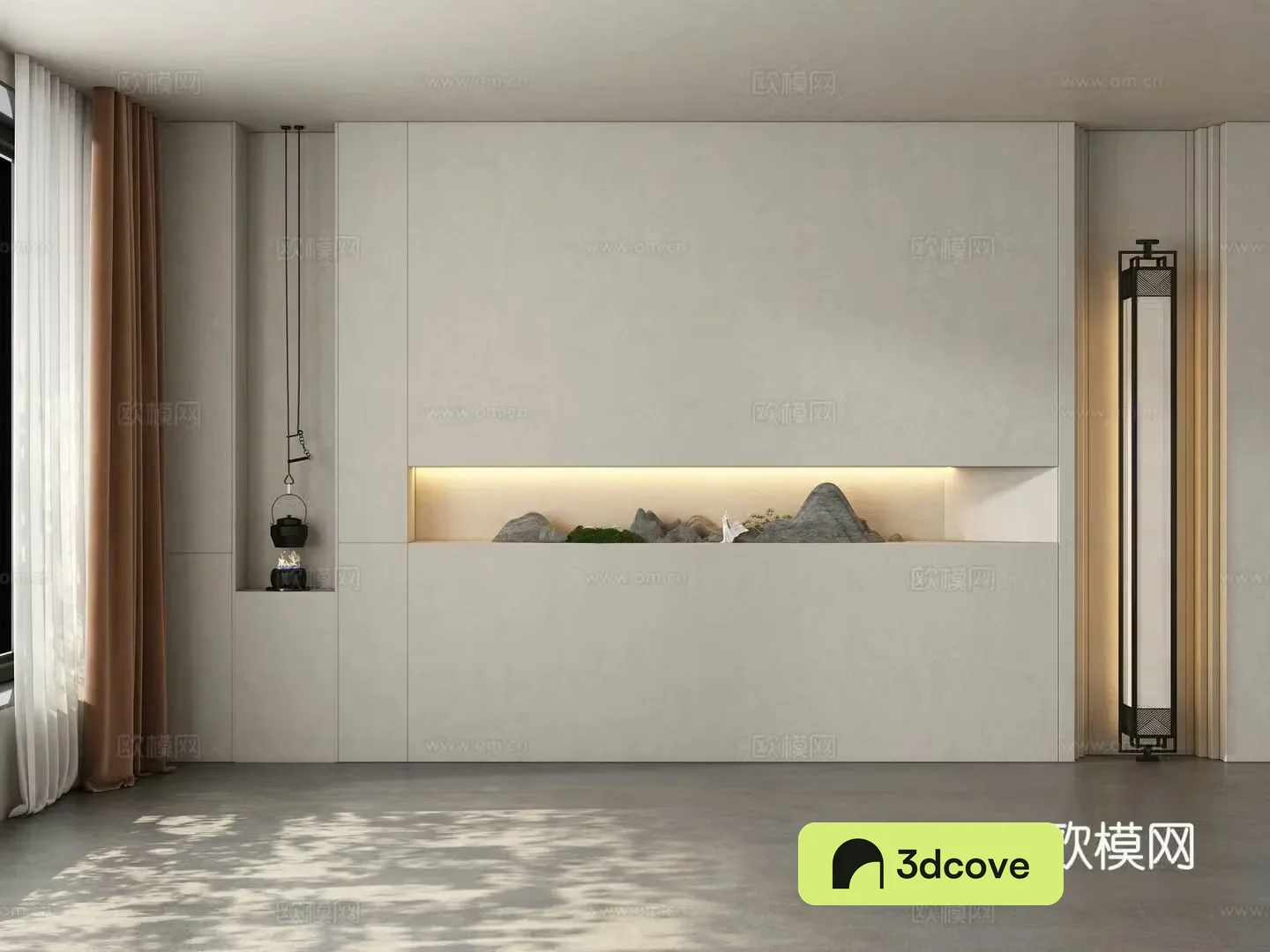 Modern tea room background wall