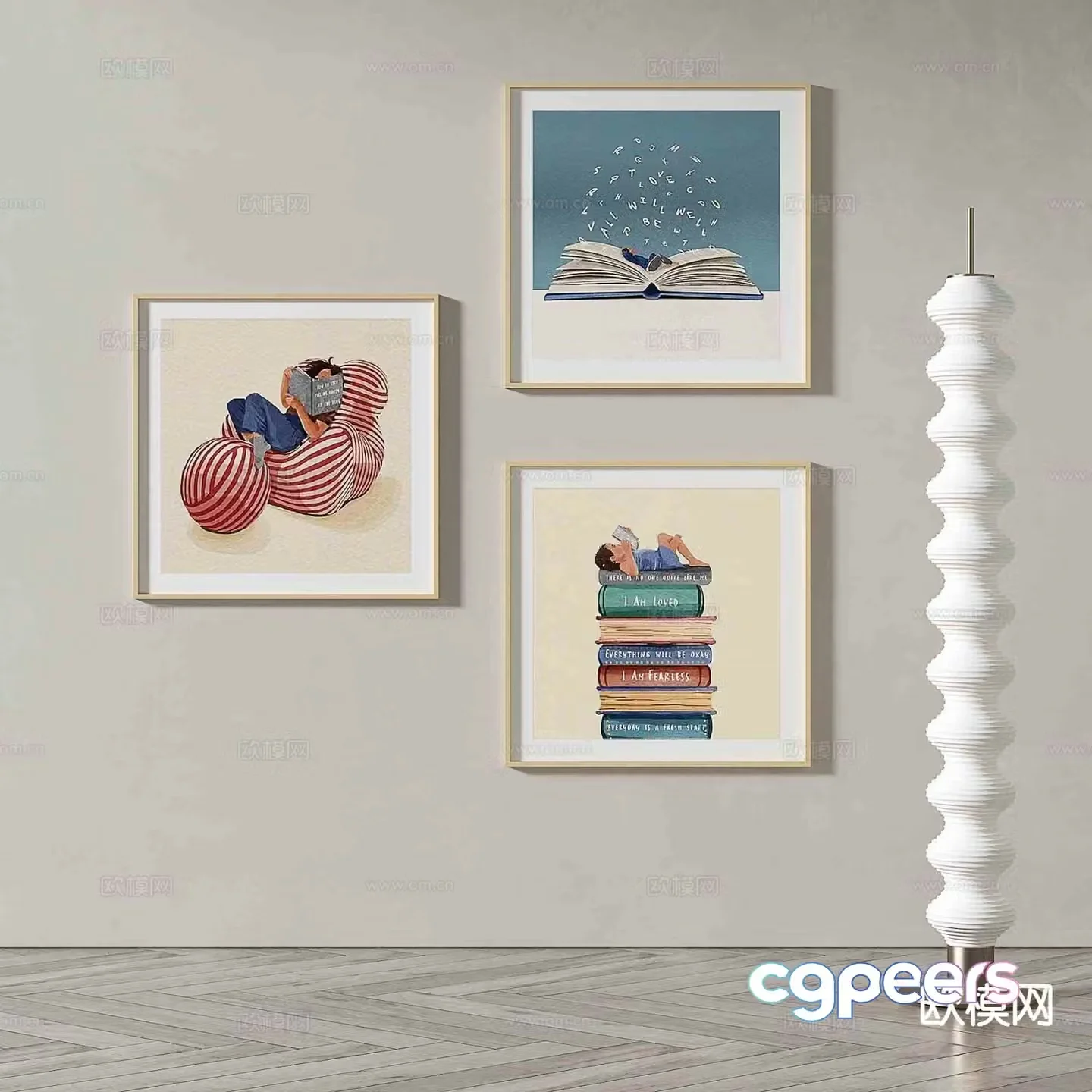 Art painting cartoon painting decorative painting 3d model