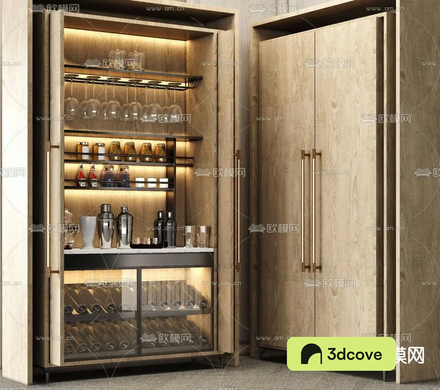 Light luxury style wine cabinet