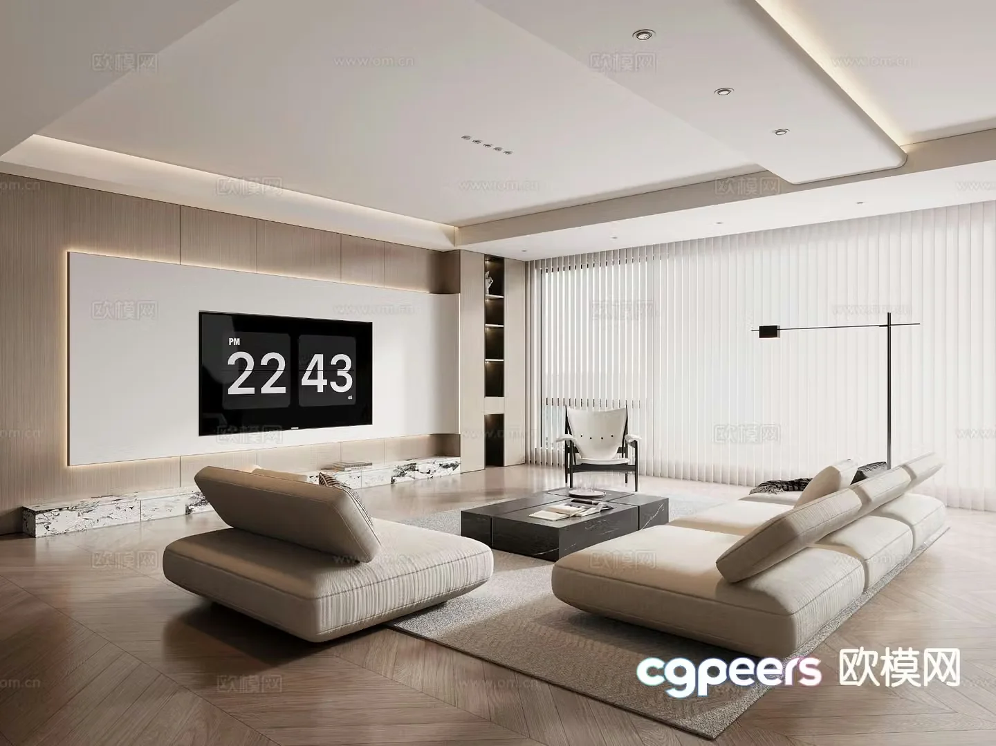 Modern living room 3d model