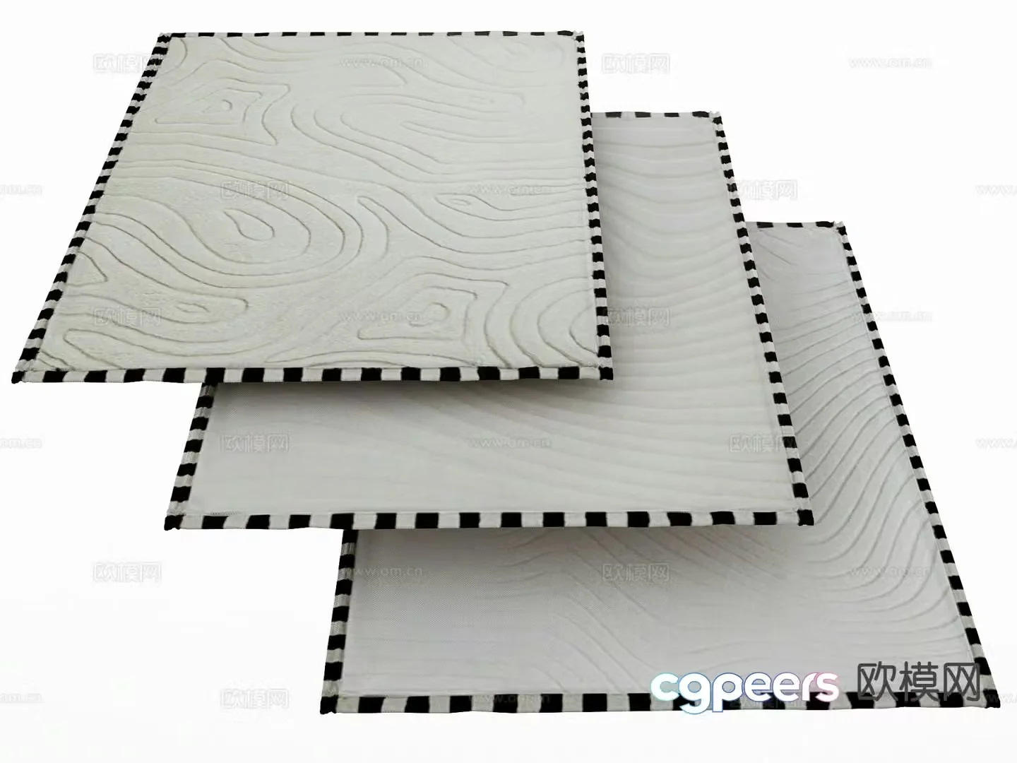 Modern carpet square rug 3d model