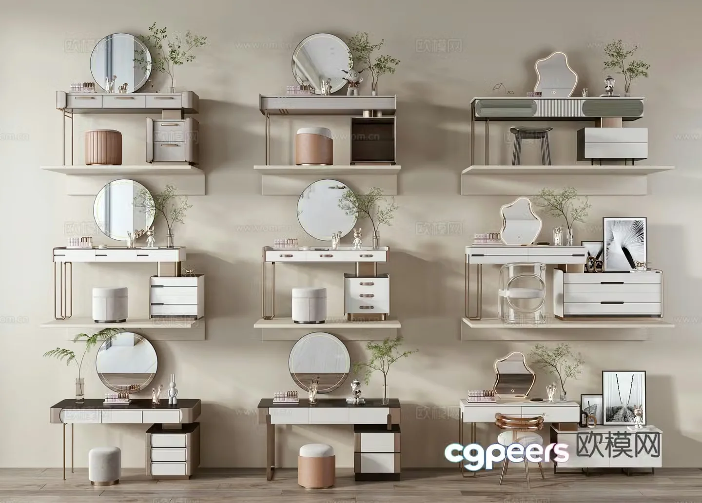 Modern dressing table 3d model