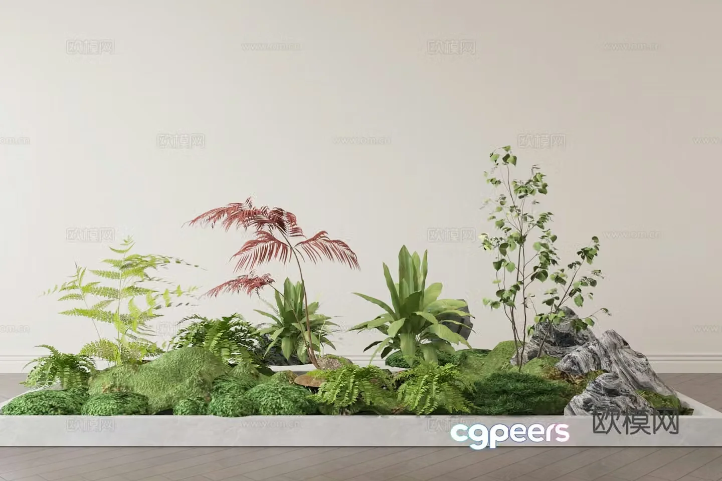 Modern landscape sketch Green plant landscape landscaping 3D model