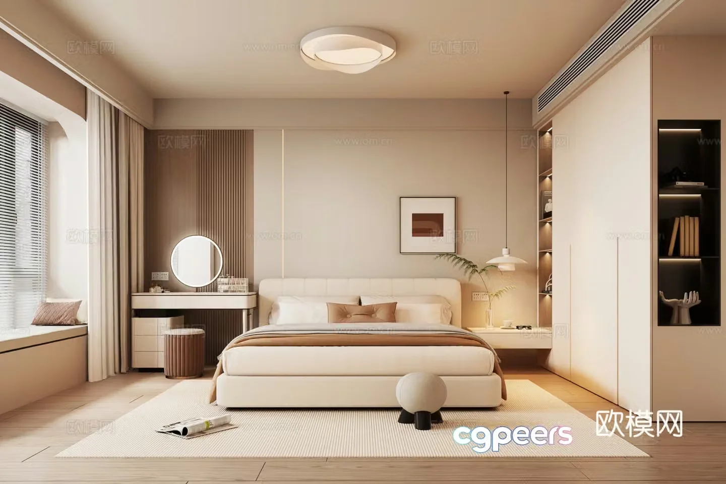 Cream style bedroom master bedroom 3d model