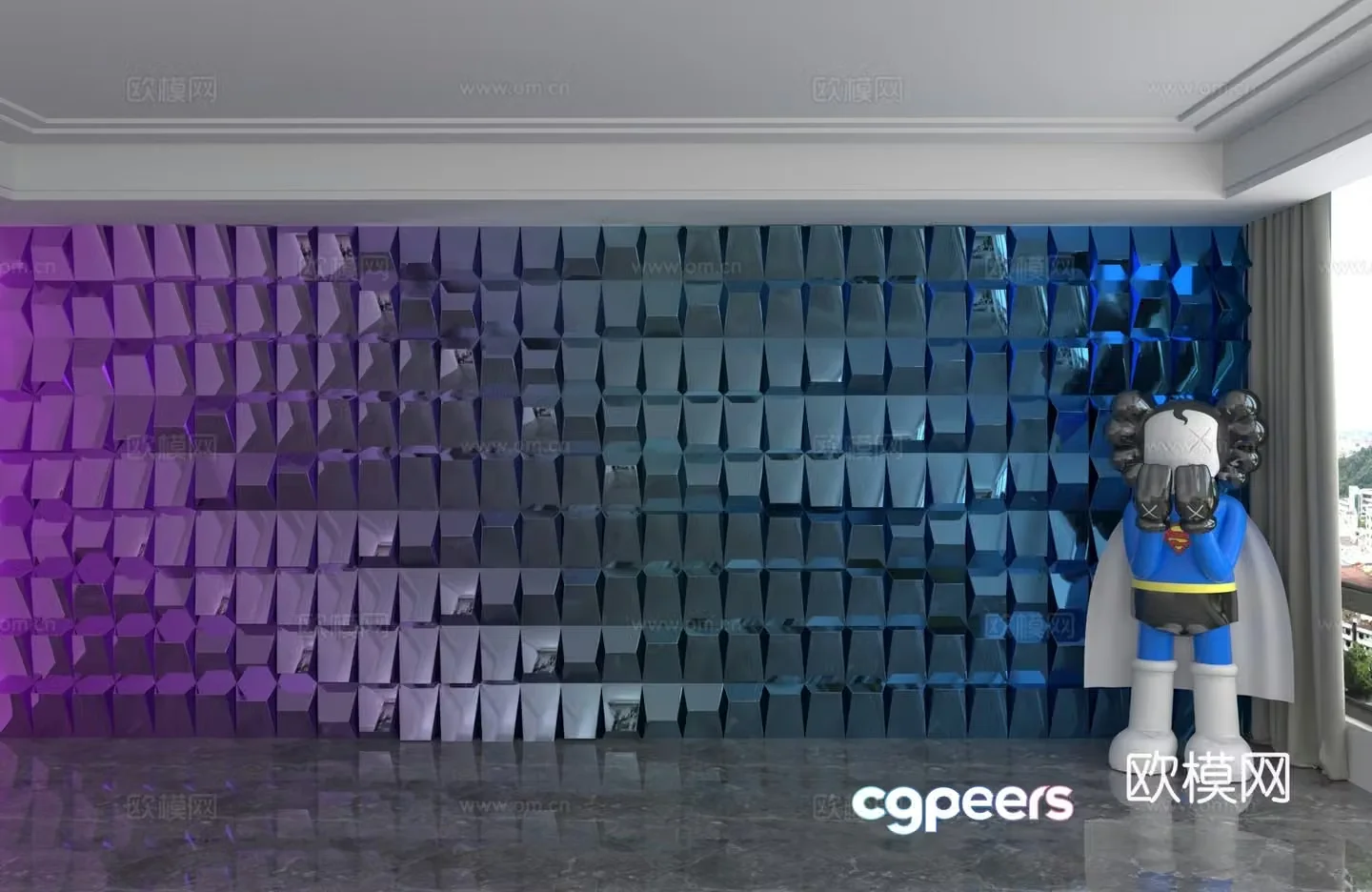 Modern background wall 3d model