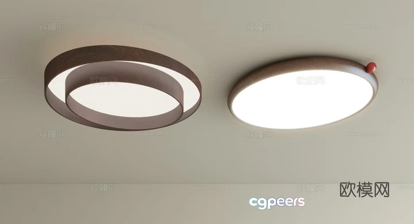 French retro bedroom ceiling light medieval room study light simple walnut color super bright full spectrum eye protection lamp 3d model