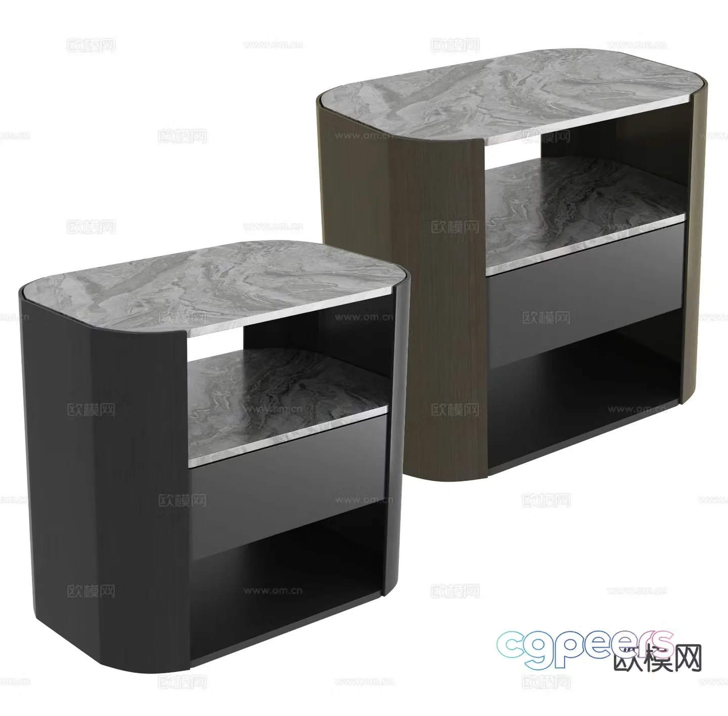 Italian bedside table 3d model