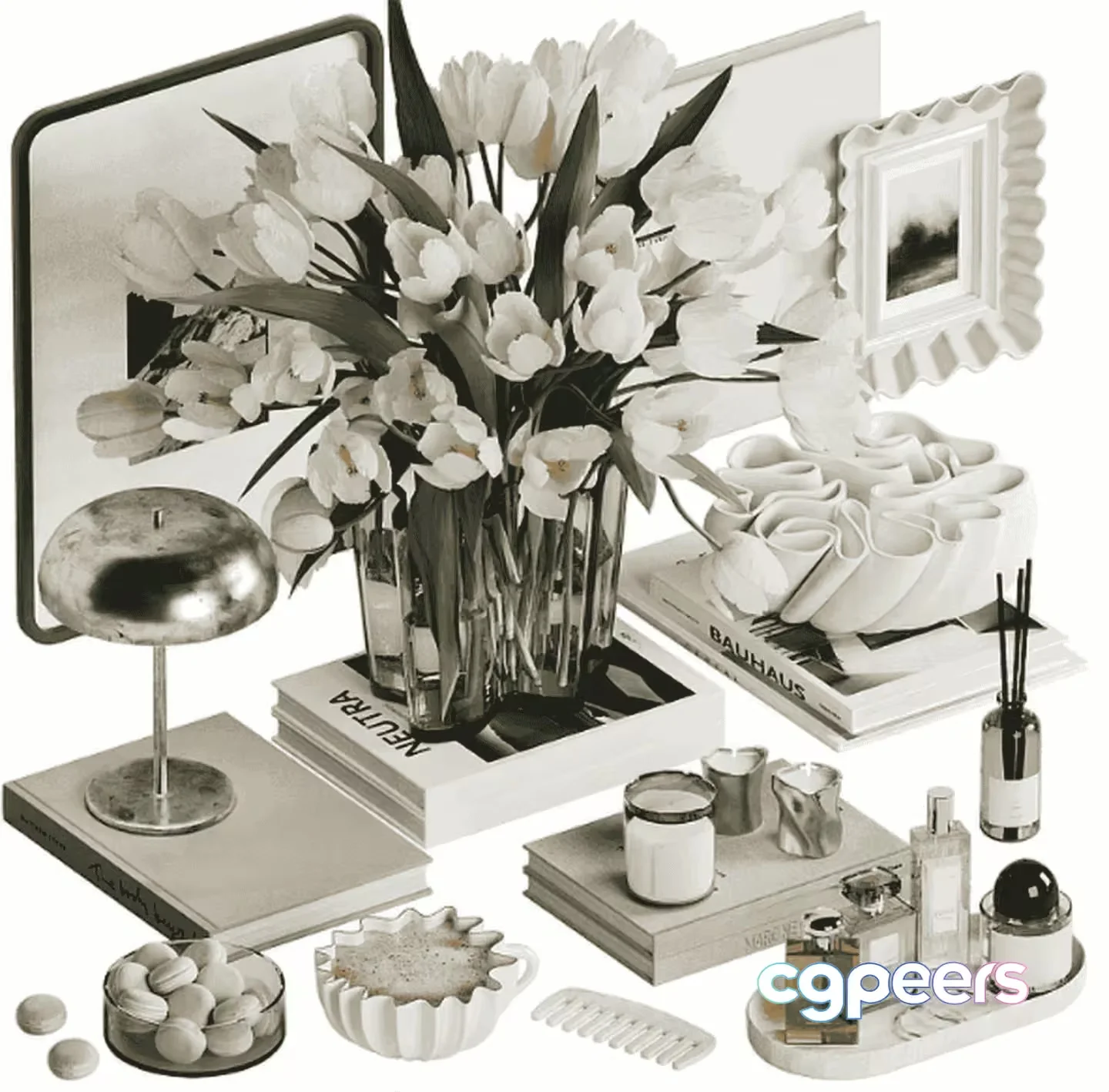 White Home Decor 3D Model – 11989 – CORONA Render